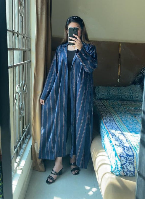 Blue Stripping Long Dress
